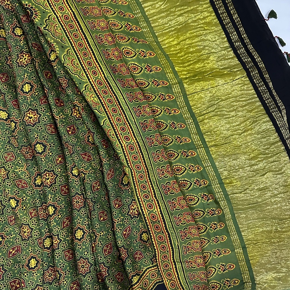 Ajrakh Modal Silk Saree